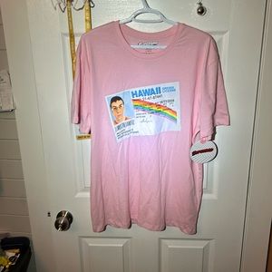 Mens large pink Superbad mclovin tee